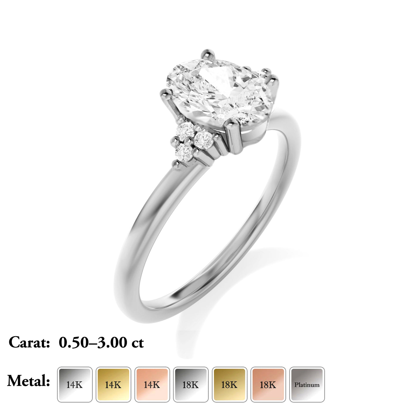 Oval Lab Grown Diamond Engagement Ring - Gabrielle