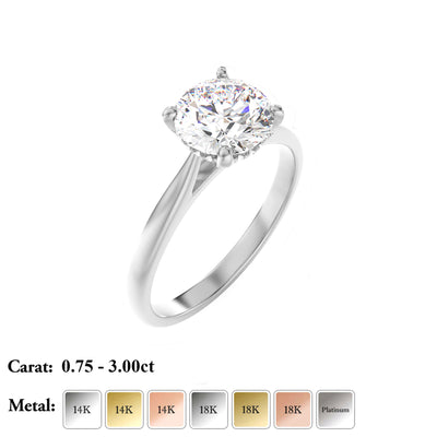 The Ophelia Ring - Cathedral Set with Hidden Halo - Lab Grown Diamond