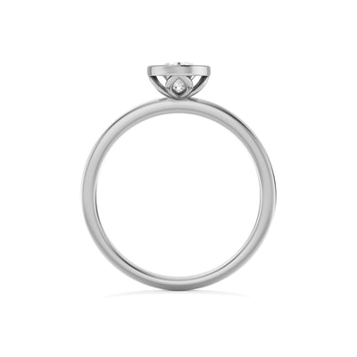Bezel Set Oval Lab Grown Diamond Engagement Ring - Alicante