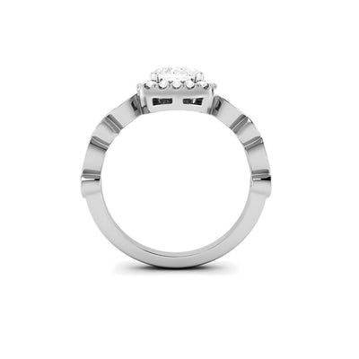 Oval Lab Grown Diamond Halo Engagement Ring - Eleanor