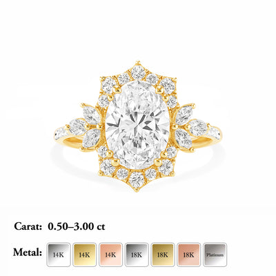 The Valentina Ring - Ornate Vintage Style Ring - Lab Grown Diamond