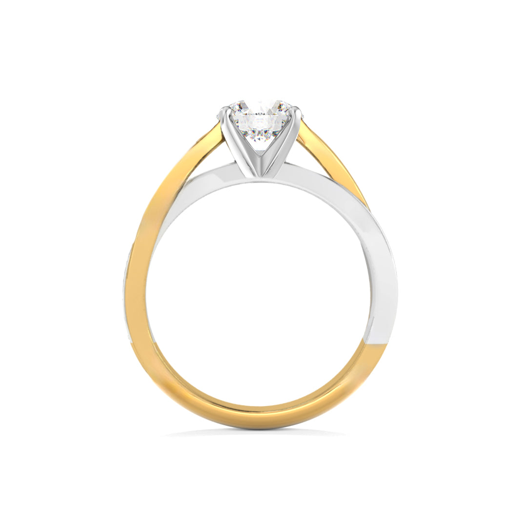 Lab Grown Diamond Twist Engagement Ring Two-Tone Gold - Valencia