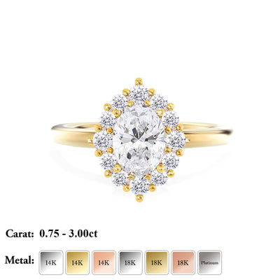 Lab Grown Diamond Halo Engagement Ring - Mia