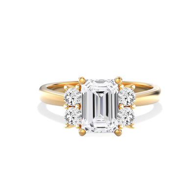 The Quinn Ring  - Lab Grown Diamond With Round Brilliant Accent Stones