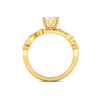 The Liana Ring - Solitaire Leaf Design