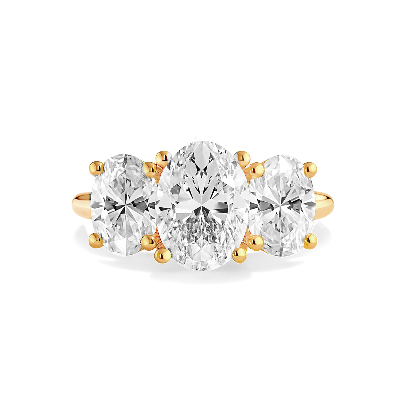 The Gracelynn Ring - Oval Lab-Grown Diamond Trilogy with Hidden Halos