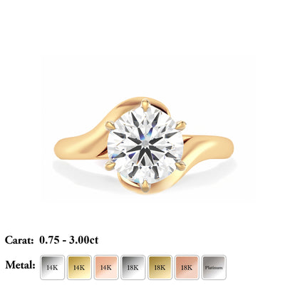 The Chloe Ring - Lab Grown Diamond Wave Engagement Ring