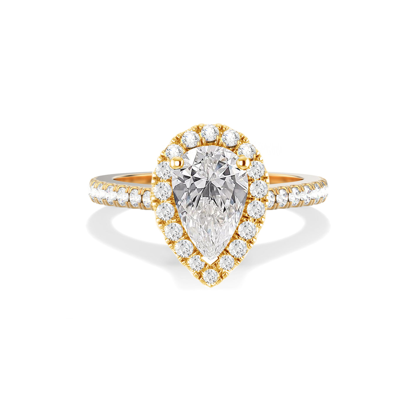 Pear Lab Grown Diamond Halo Engagement Ring -  Erica