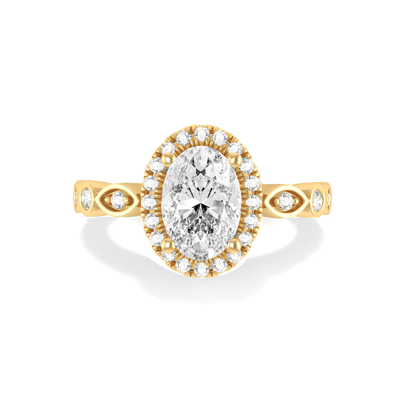 Oval Lab Grown Diamond Halo Engagement Ring - Eleanor