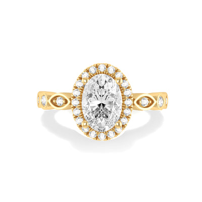 Oval Lab Grown Diamond Halo Engagement Ring - Eleanor