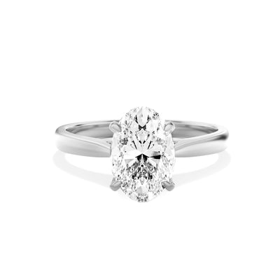 The Brescia Ring - Hidden Halo Cathedral Oval Solitaire - Lab Grow Diamond