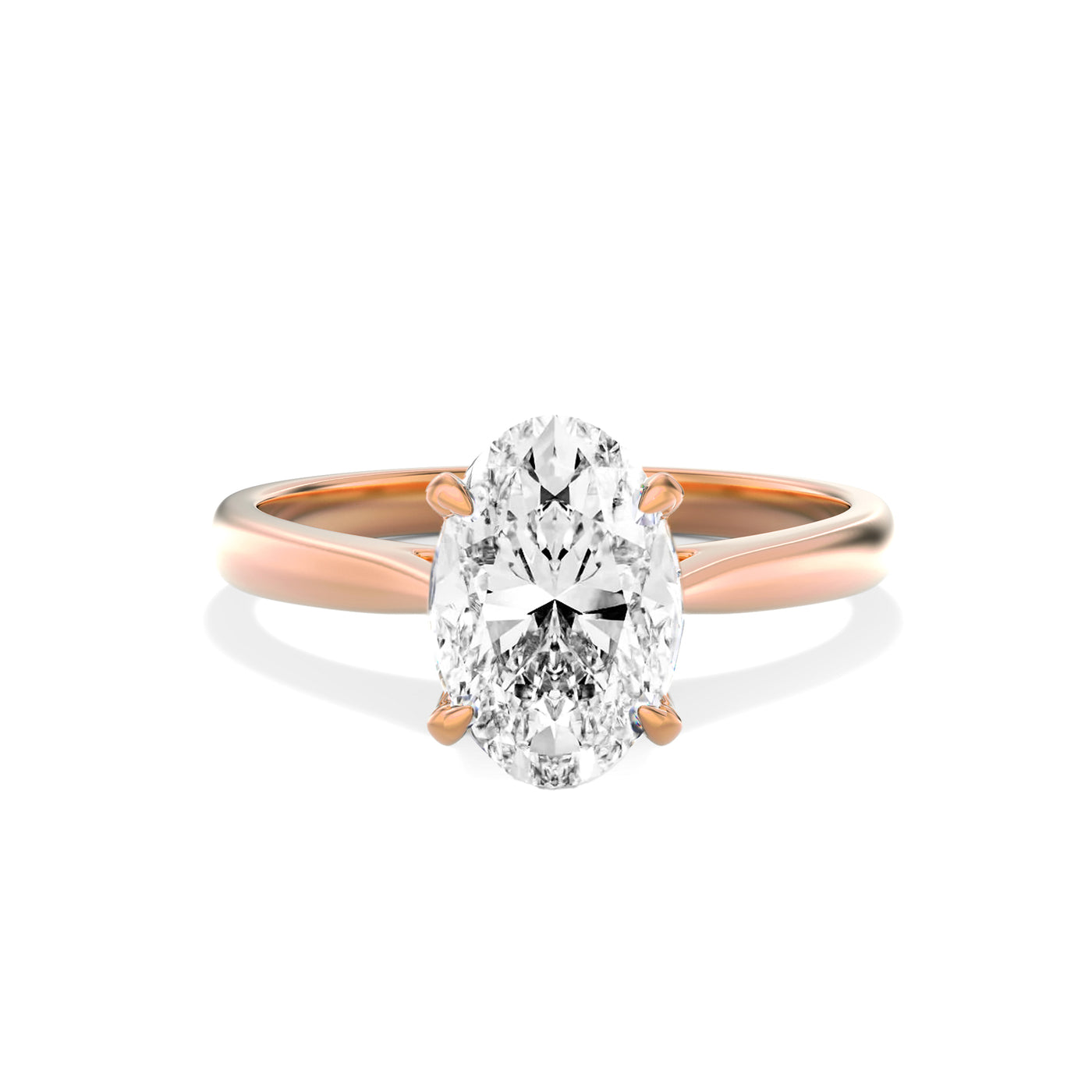The Brescia Ring - Hidden Halo Cathedral Oval Solitaire - Lab Grow Diamond
