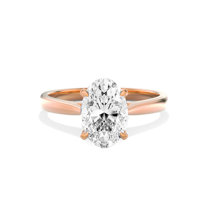 The Brescia Ring - Hidden Halo Cathedral Oval Solitaire - Lab Grow Diamond