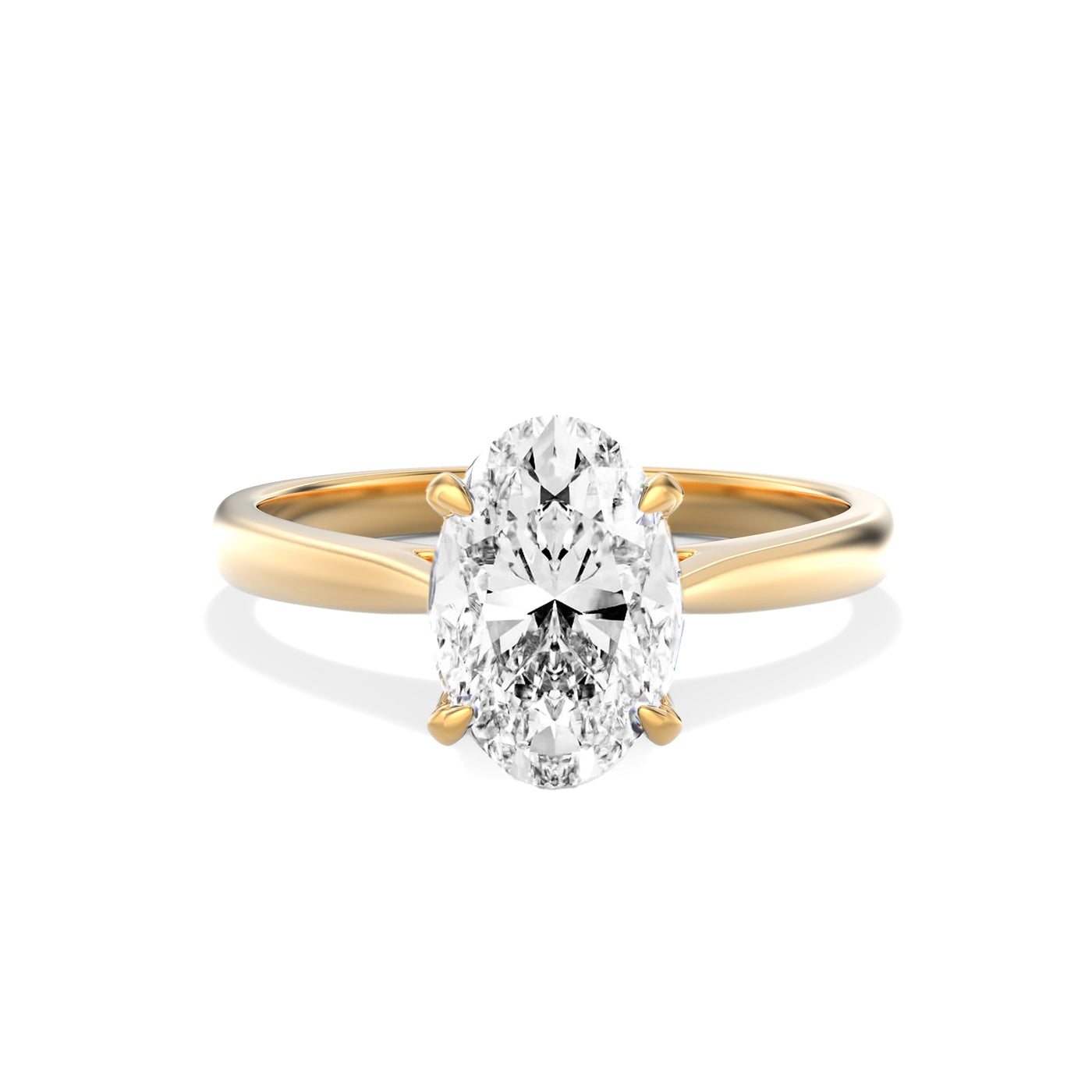 The Brescia Ring - Hidden Halo Cathedral Oval Solitaire - Lab Grow Diamond