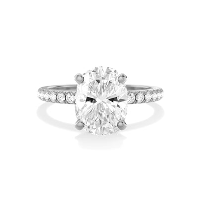 The Modera Ring - Cushion Lab Grown Diamond With Hidden Halo