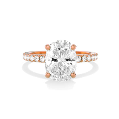 The Modera Ring - Cushion Lab Grown Diamond With Hidden Halo