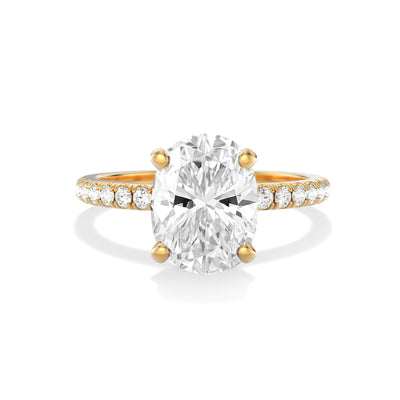 The Modera Ring - Cushion Lab Grown Diamond With Hidden Halo