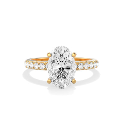 The Belle Ring - Medium Pave Band - Lab Grown Diamond