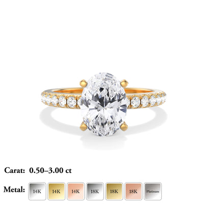 Oval Lab Grown Diamond Engagement Ring - Belle