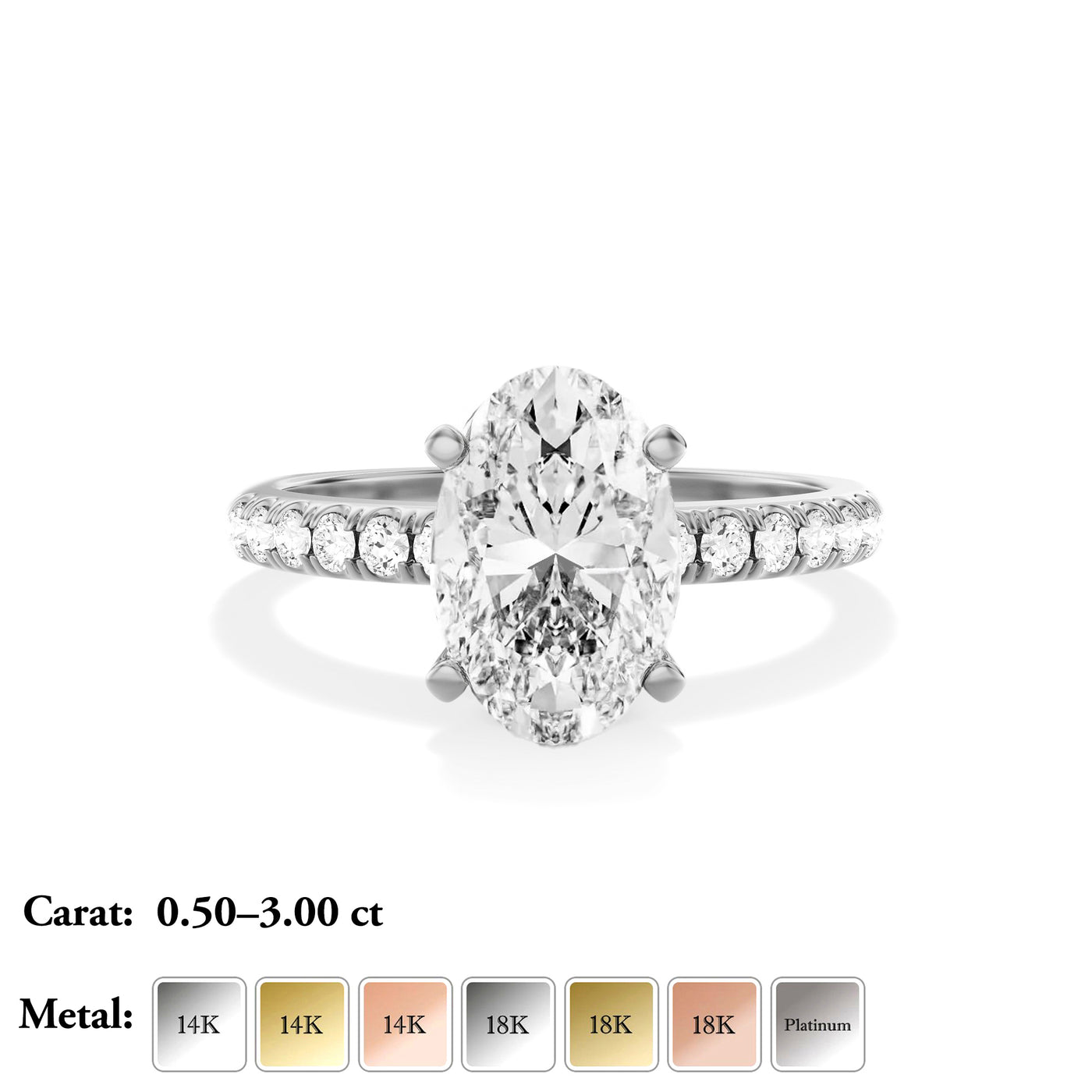 Oval Lab Grown Diamond Engagement Ring - Florence