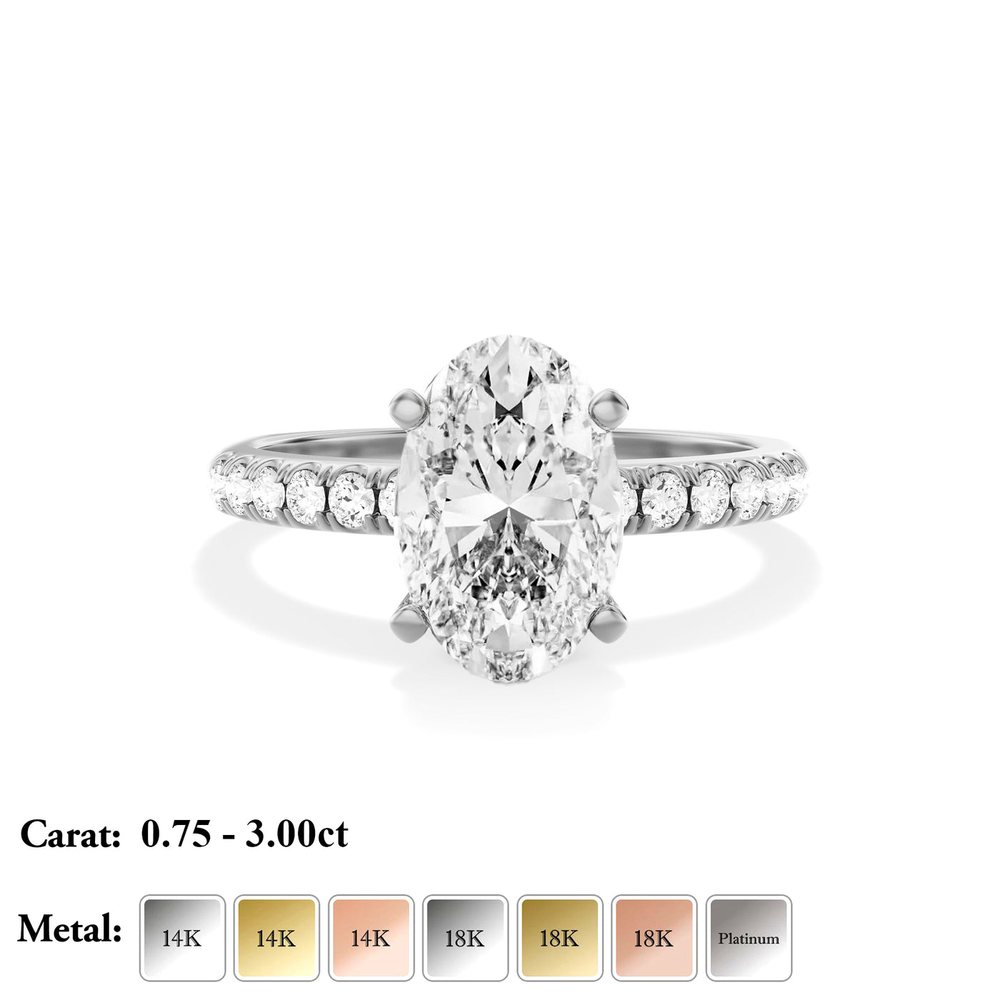 Oval Lab Grown Diamond Engagement Ring - Florence