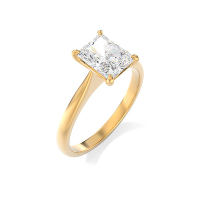 The Audrey Ring - Cathedral Radiant Cut Solitaire - Lab Grown Diamond
