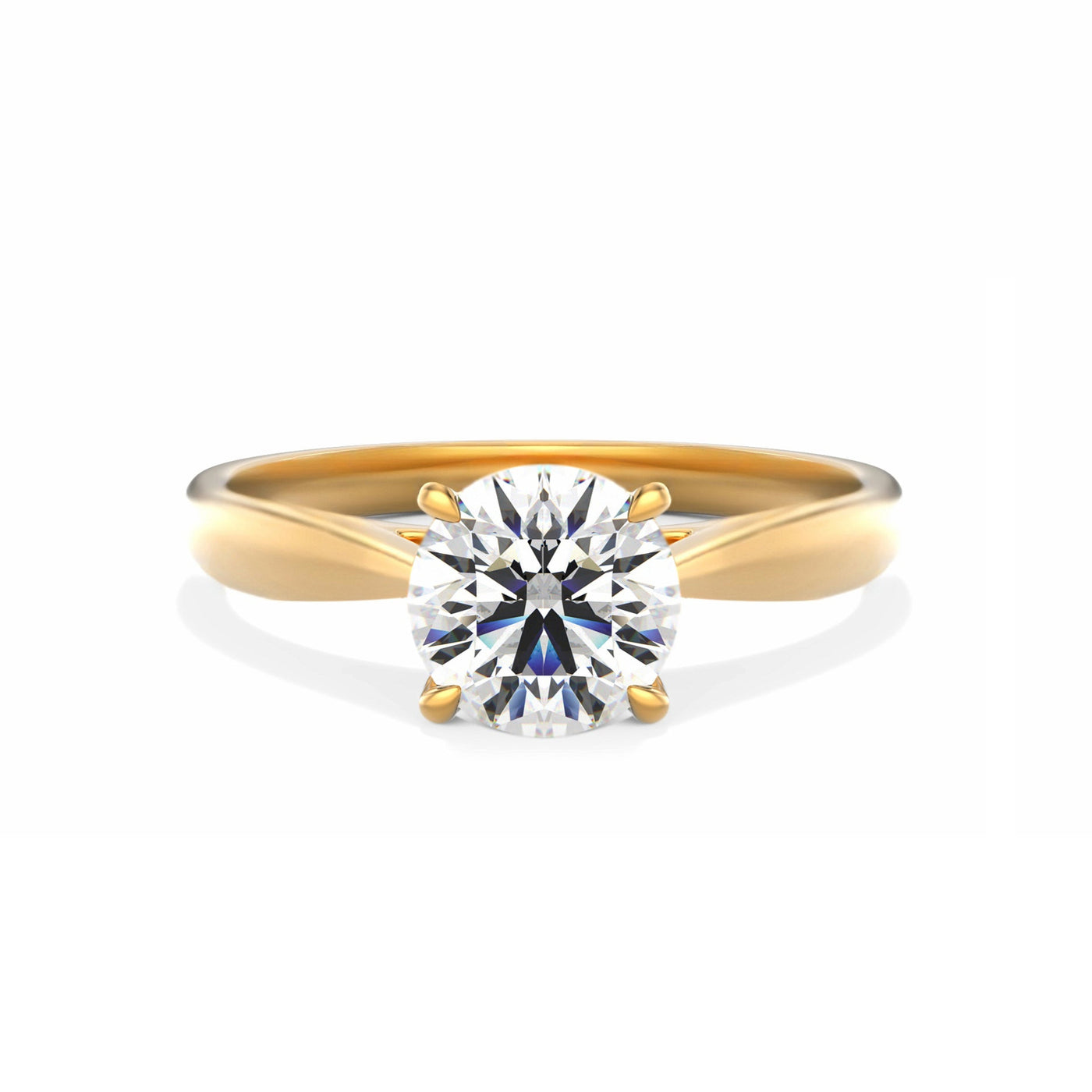 The Natalie Ring - Cathedral Set 4-Claw Basket Set Round Solitaire - Lab Grown Diamond