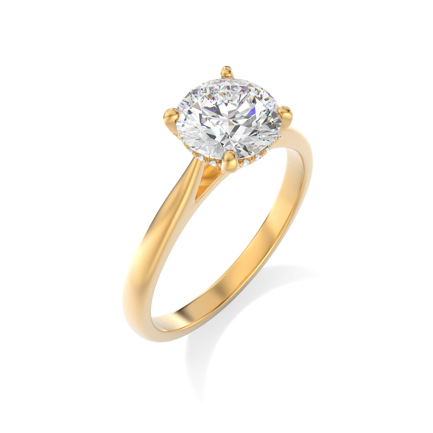 Lab Grown Diamond Engagement Ring With Hidden Halo  - Ophelia