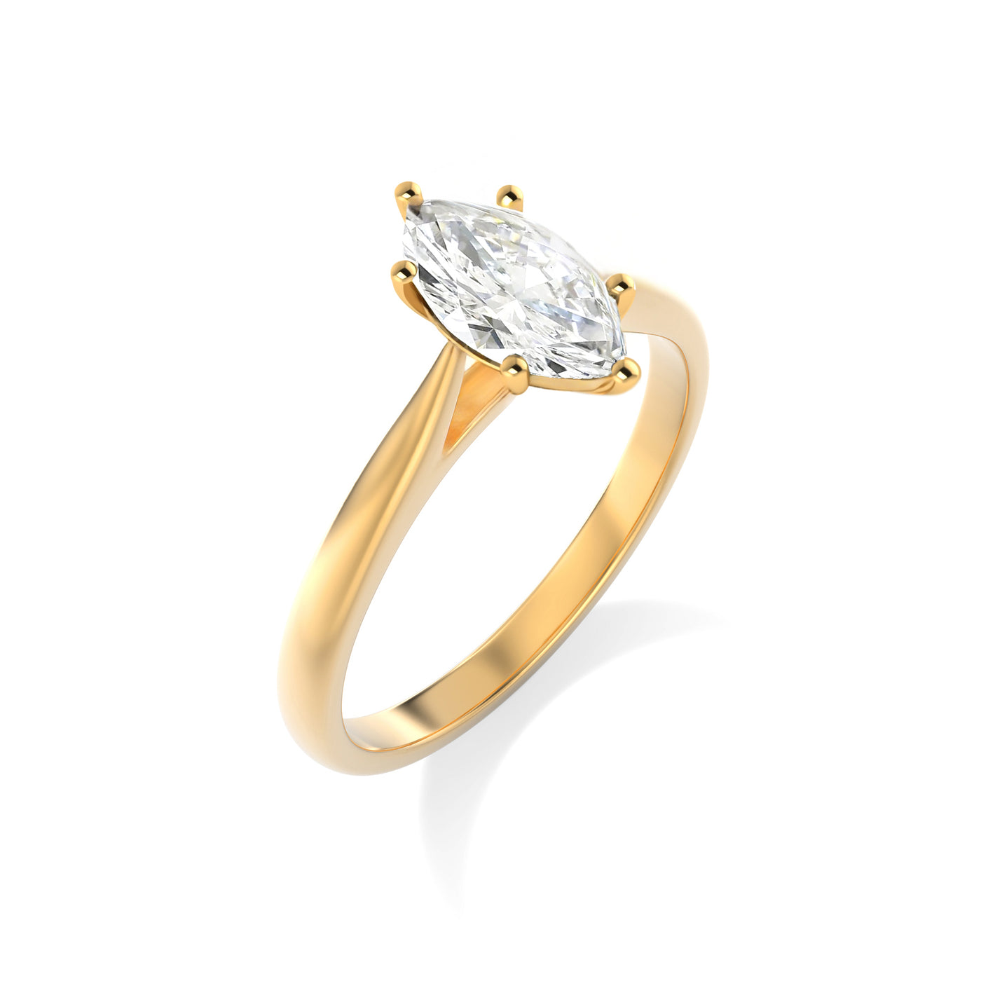 The Elena Ring - Cathedral Set Marquise Solitaire - Lab Grown Diamond