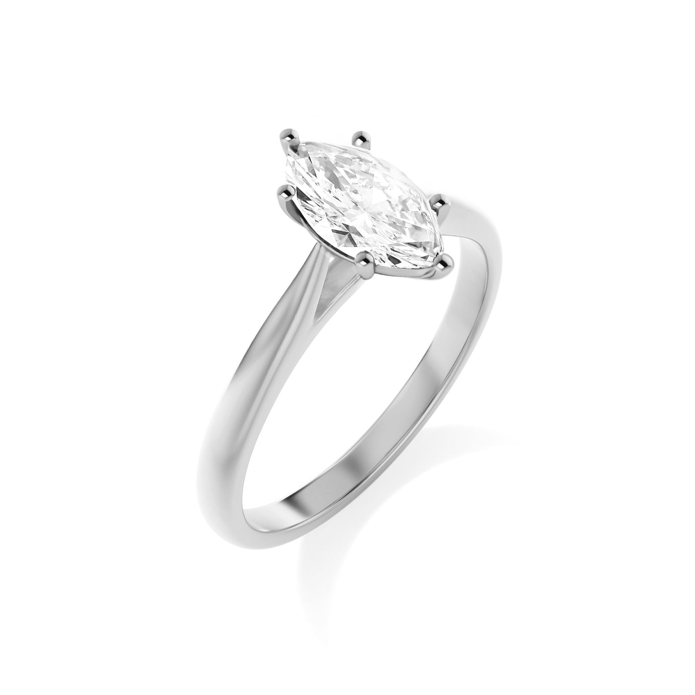 The Elena Ring - Cathedral Set Marquise Solitaire - Lab Grown Diamond