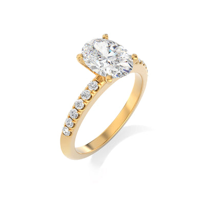 The Belle Ring - Medium Pave Band - Lab Grown Diamond
