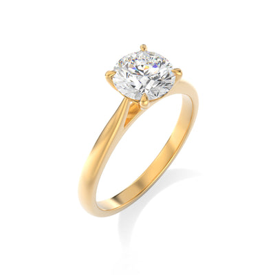 The Vicenza Ring - 4-Claw Cathedral Round Solitaire - Lab Grown Diamond