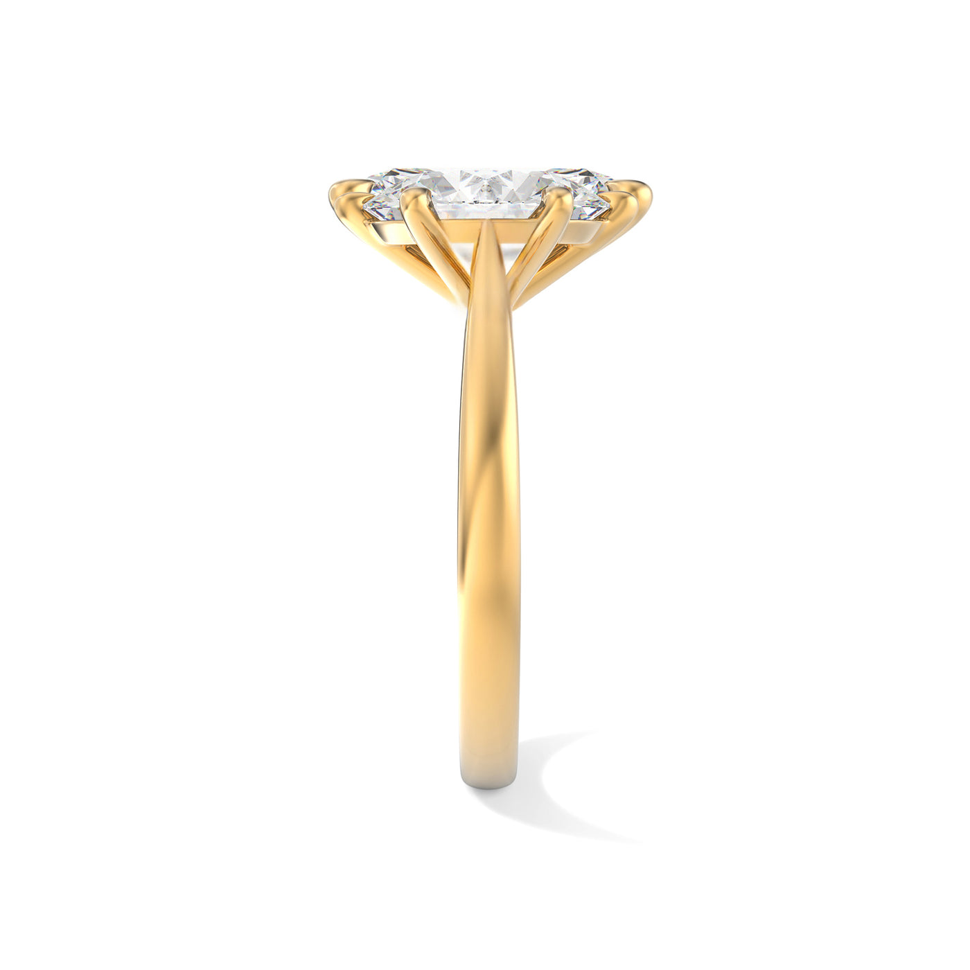 The Elena Ring - Cathedral Set Marquise Solitaire - Lab Grown Diamond