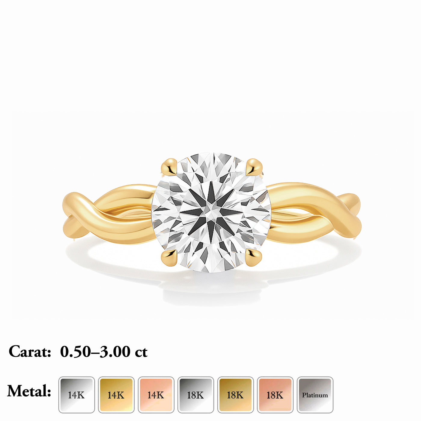 The Mila Ring - Round Twist Lab Grown Diamond
