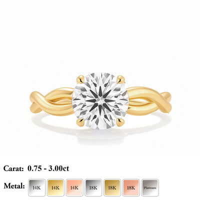 The Mila Ring - Round Twist Lab Grown Diamond