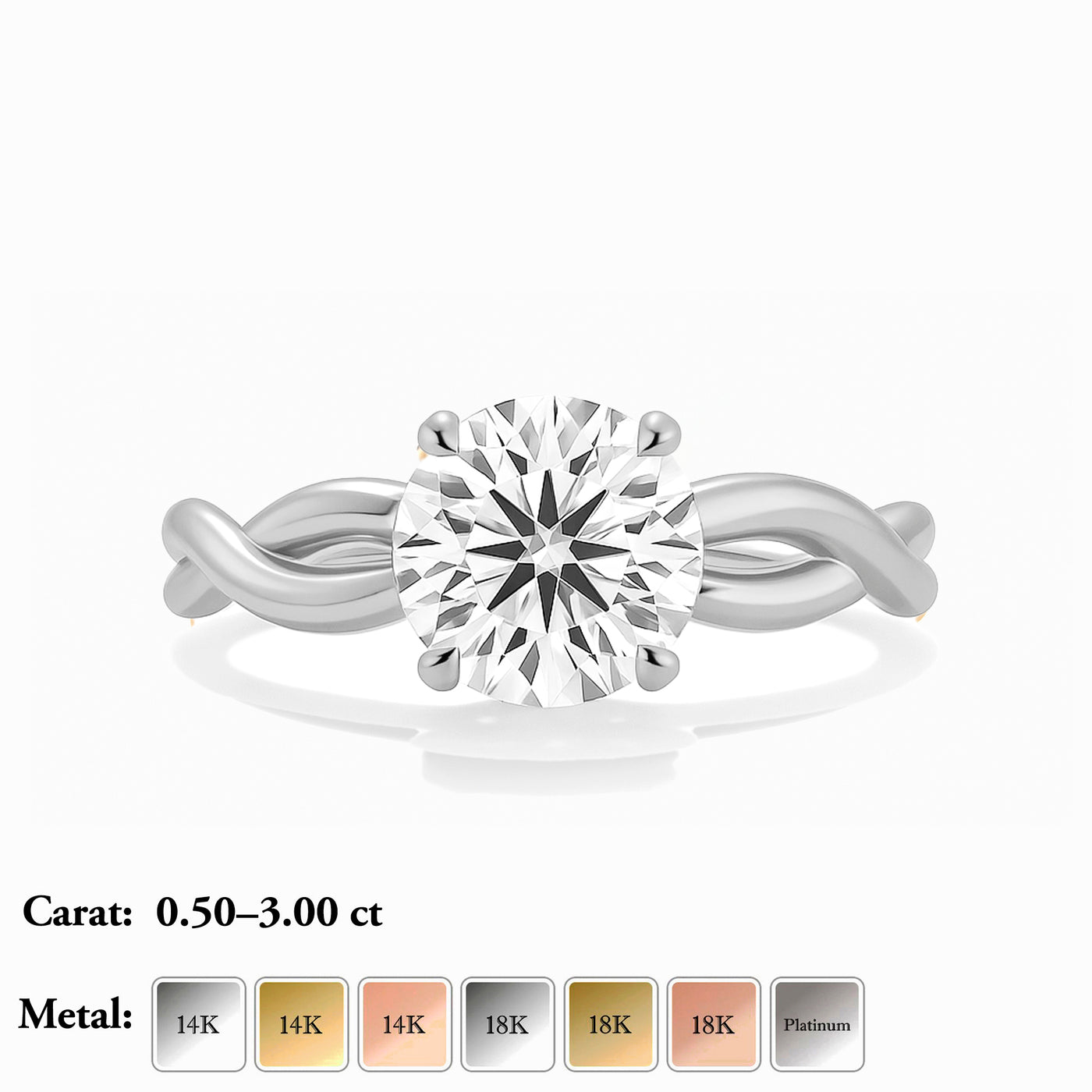 The Mila Ring - Round Twist Lab Grown Diamond
