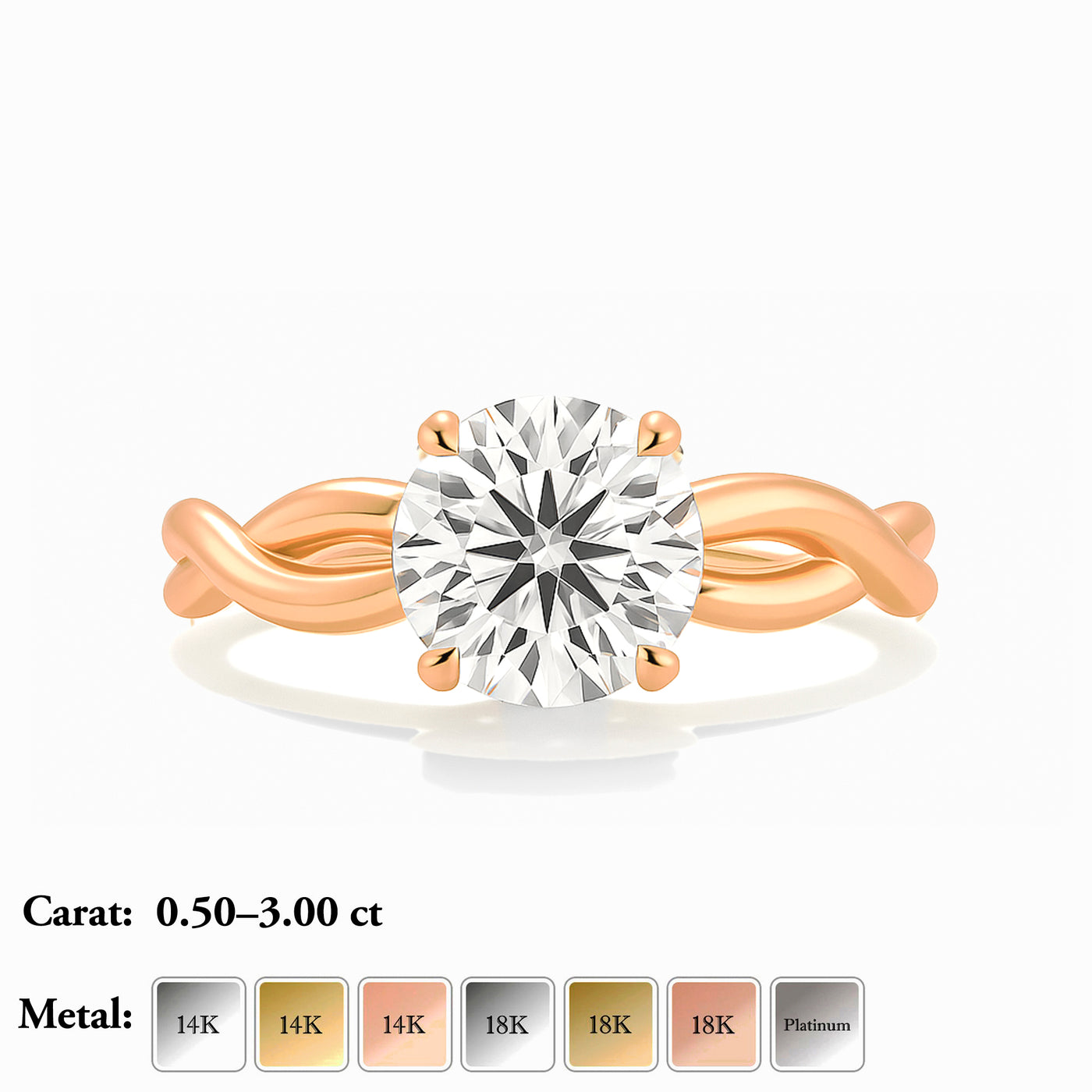 The Mila Ring - Round Twist Lab Grown Diamond