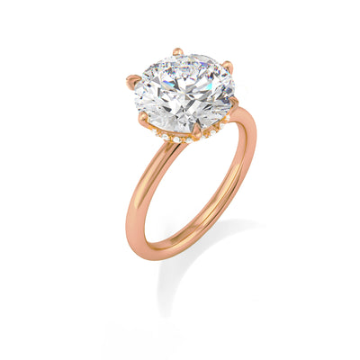 The Phoebe Ring - Hidden Halo 6-Claw Round Solitaire - Lab Grown Diamond