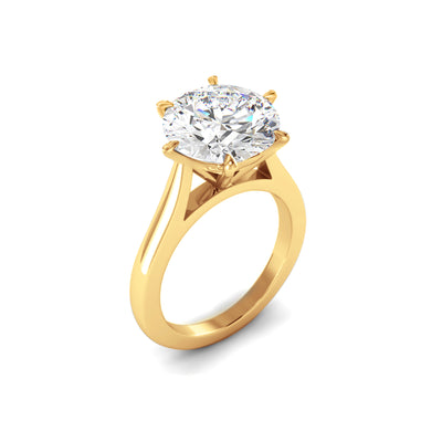 The Claudia Ring - 6 Claw Cathedral Round Solitaire - Lab Grown Diamond