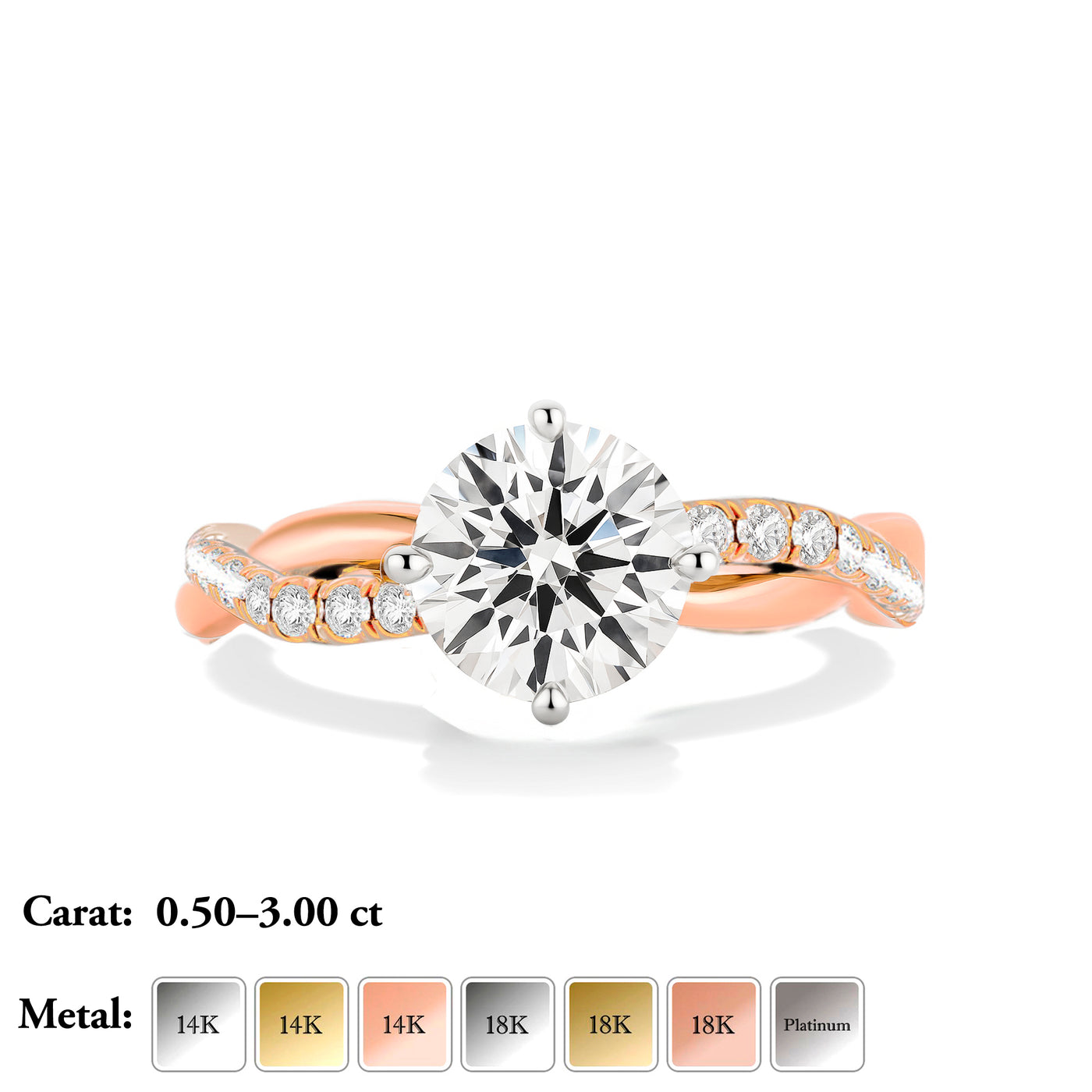 The Ellie Ring - Twist Lab Grown Diamond