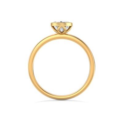 Bezel Set Round Lab Grown Diamond Engagement Ring - Alicante