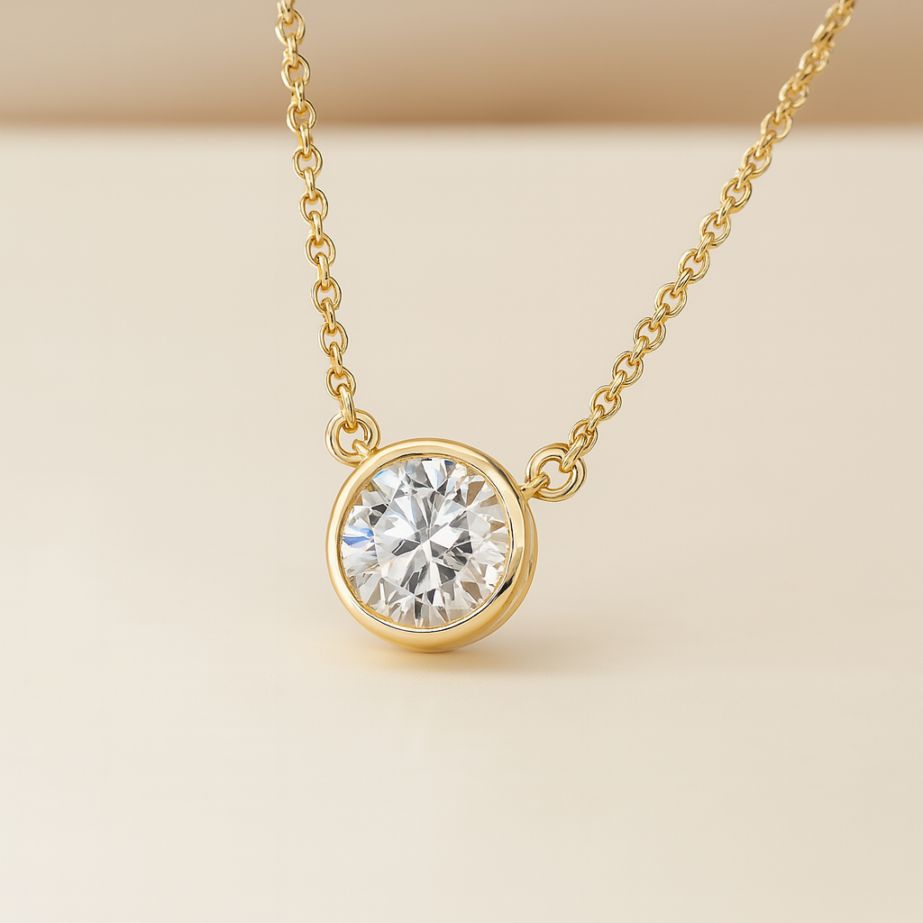 14K Yellow Gold Lab Grown Diamond Necklace