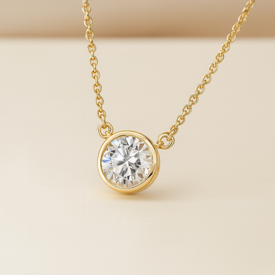 14K Yellow Gold Lab Grown Diamond Necklace