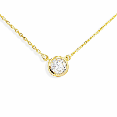14K Yellow Gold Lab Grown Diamond Necklace