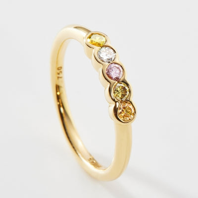 Rainbow diamond ring