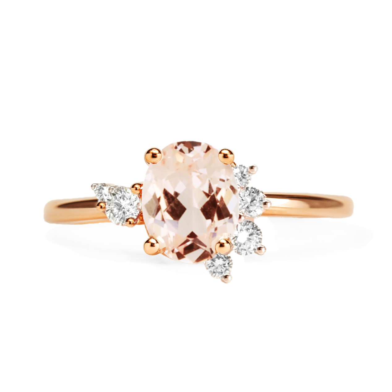 14K Rose Gold Morganite & Diamond Ring