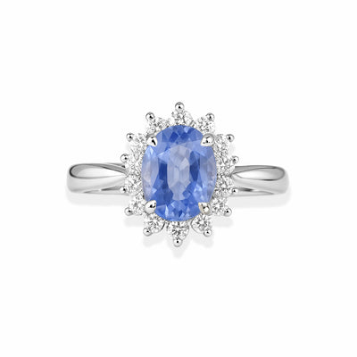 Platinum Australian Sapphire & Diamond Ring