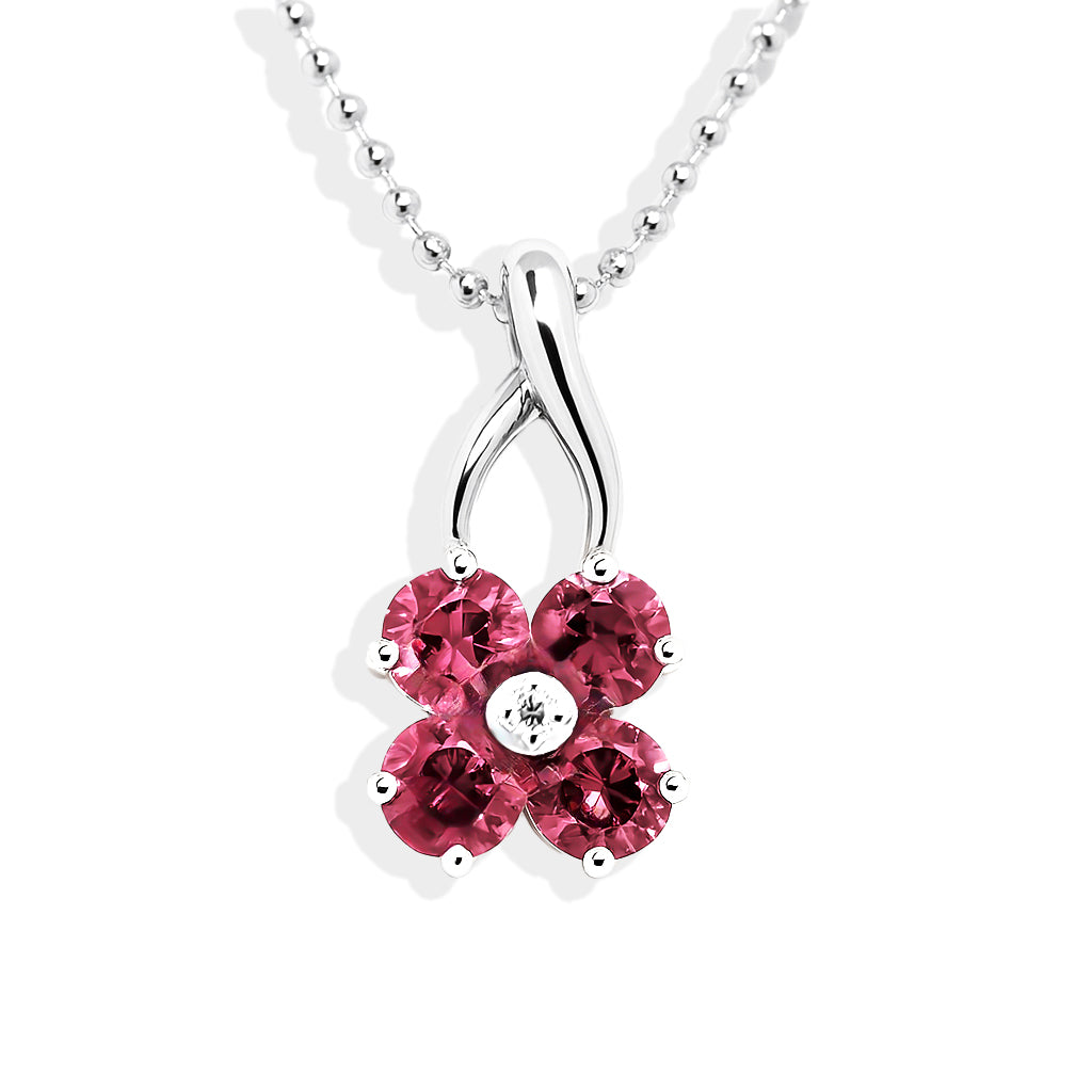 18K White Gold Sapphire & Diamond Pendant