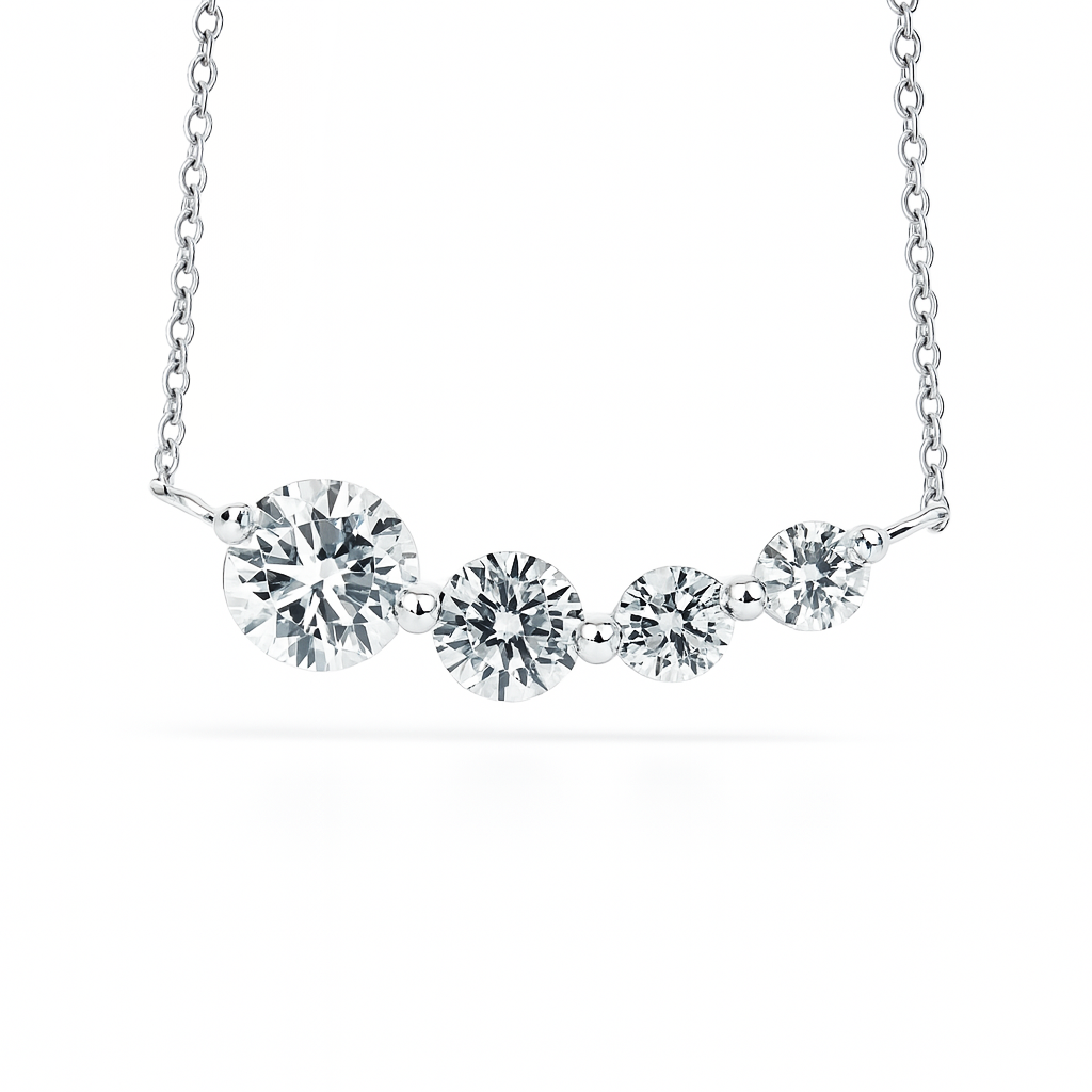 14K White Gold Lab Grown Diamond Necklace