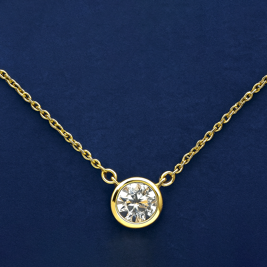 14K Yellow Gold Lab Grown Diamond Necklace